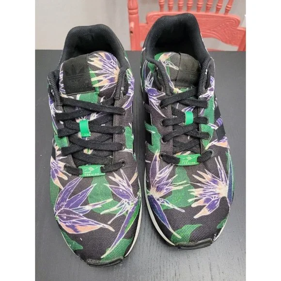Adidas Originals ZX Flux Hawaiian Black White B34518 Men's Lace Up Sneakers 11.5 - Picture 2 of 7